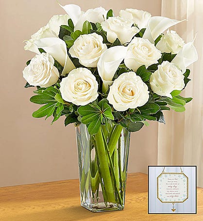 Peaceful White Bouquet with Suncatcher